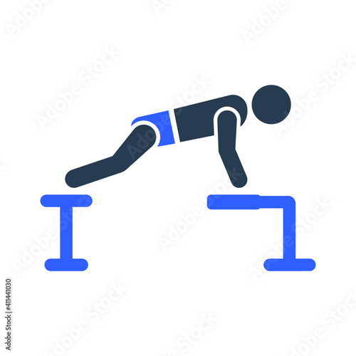 Bench dips exercise icon