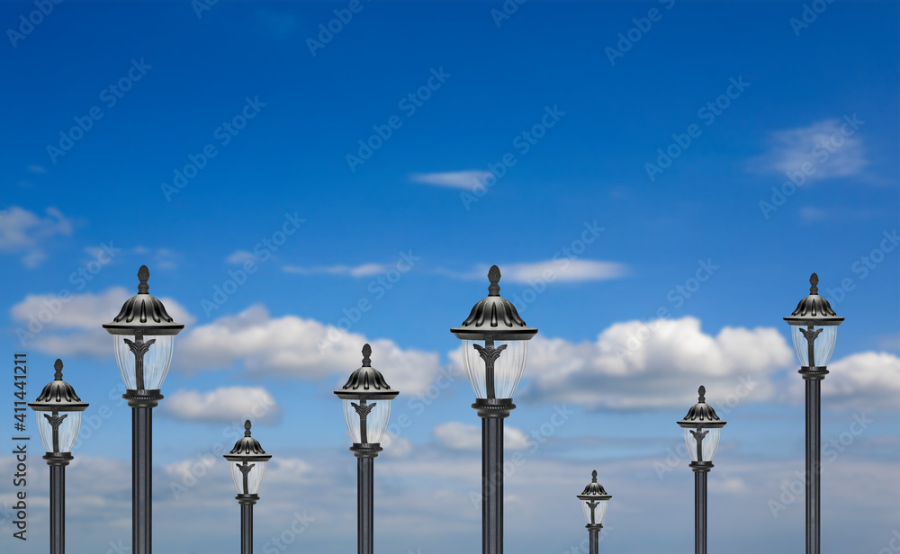 street lampost on cloudy sky background street lampost on cloudy sky background