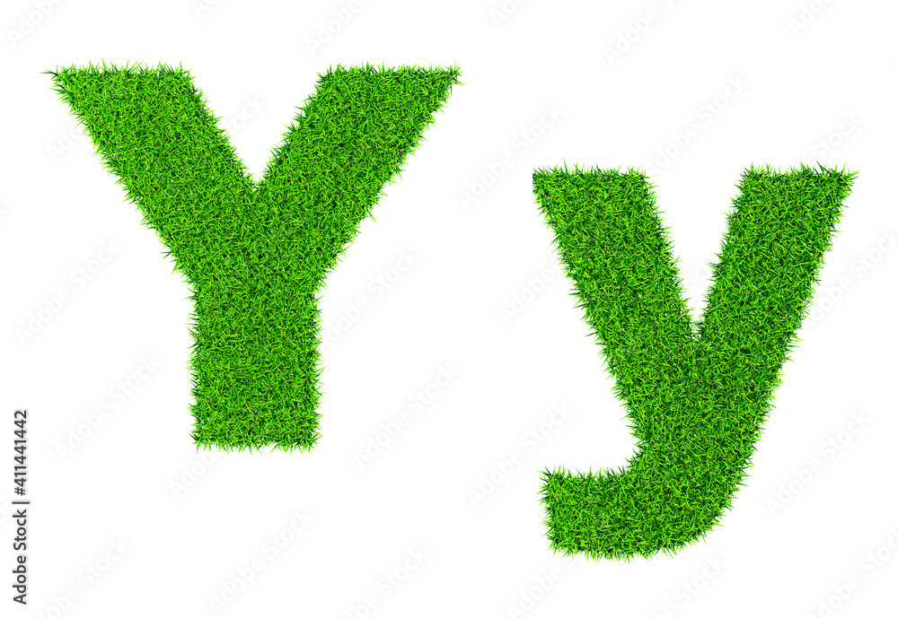 Grass letter Y Grass letter Y