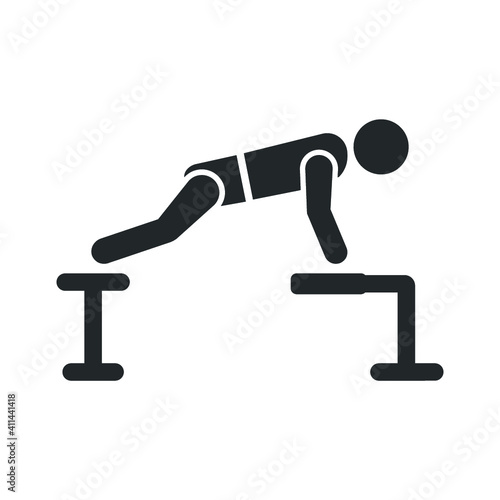 Bench dips exercise icon