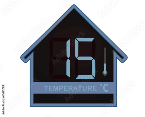 Home temperature icon. vector illustration