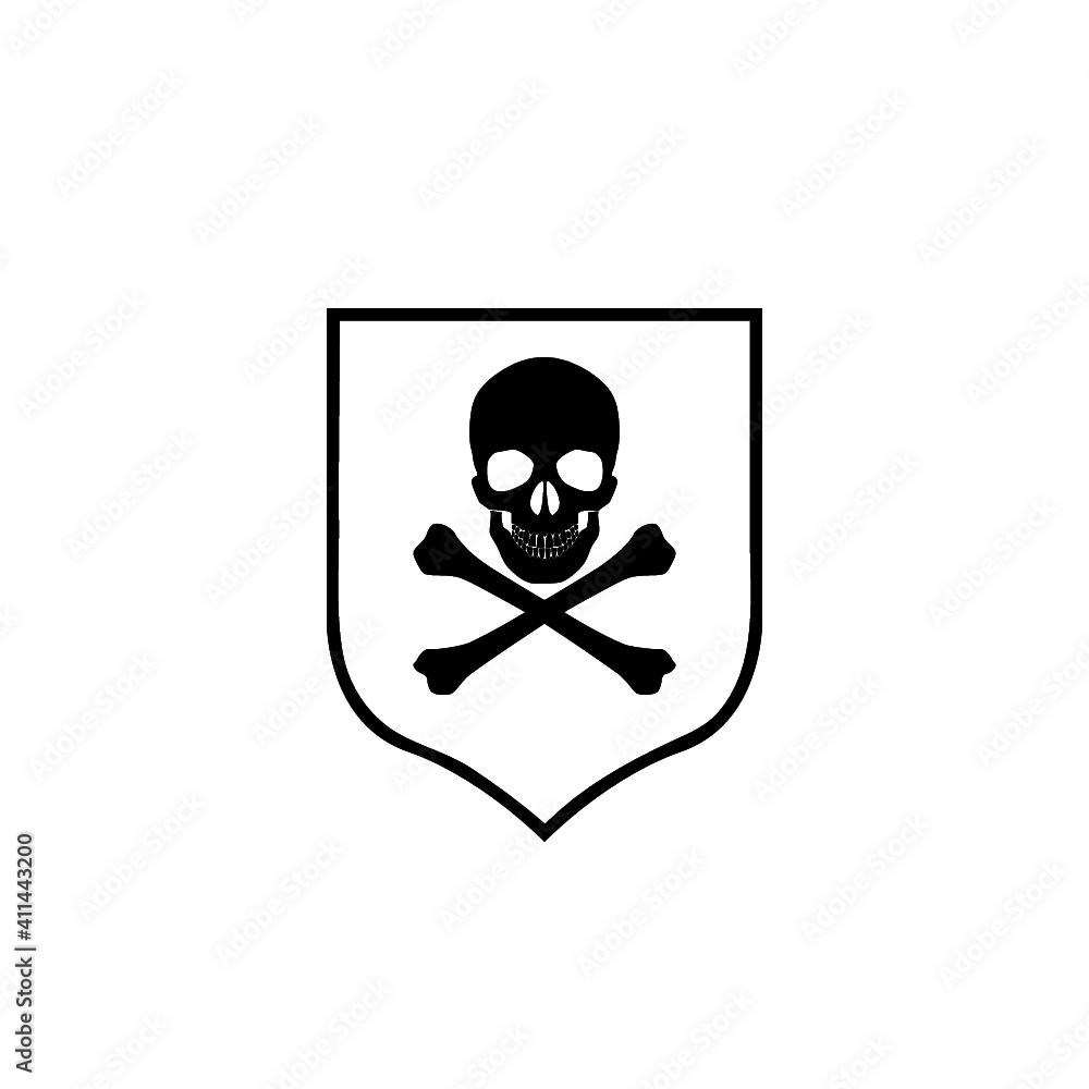 Shield Skull Icon Illustration Design isolated on white background Shield Skull Icon Illustration Design isolated on white background