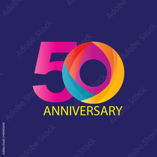 50 years anniversary celebration vector template design illustration