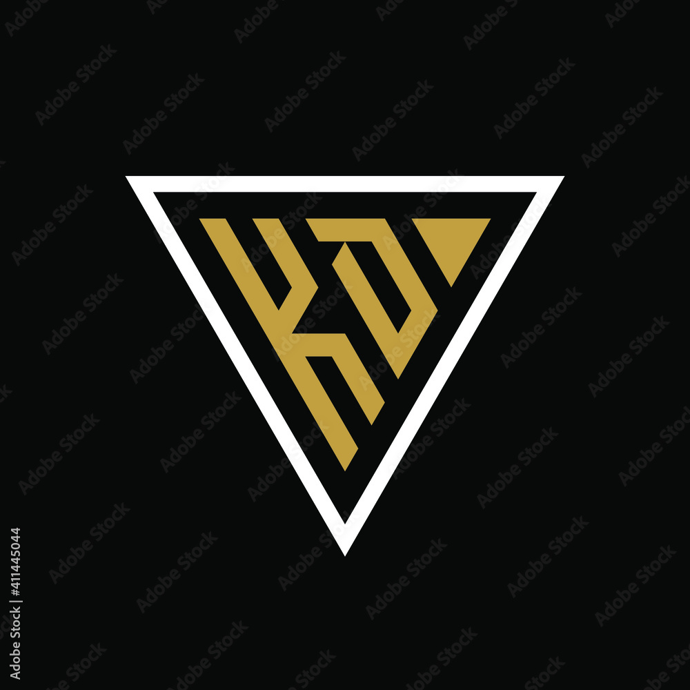 Initial letter KD triangle logo design Initial letter KD triangle logo design