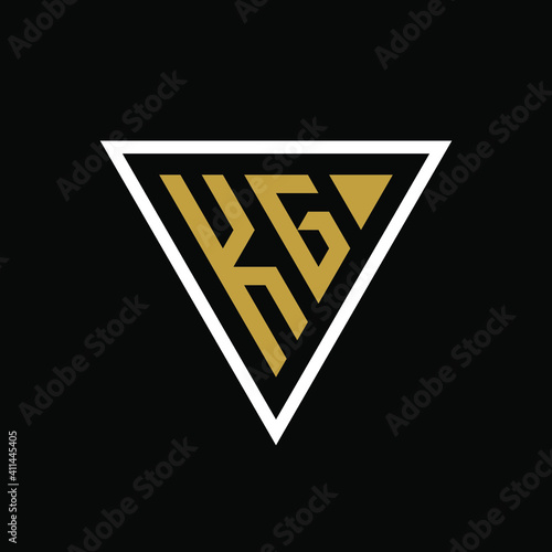 Initial letter KG triangle logo design