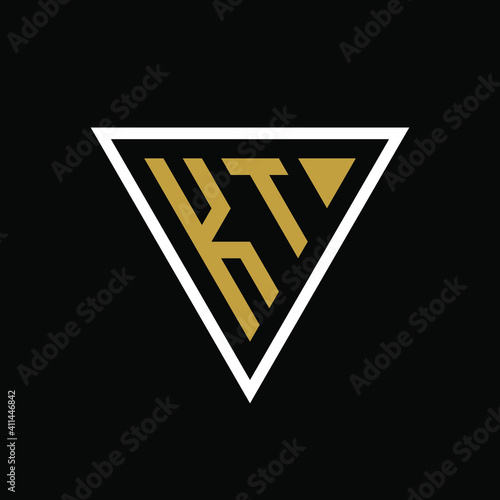Initial letter KT triangle logo design