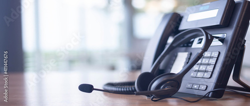 Tableau sur toile Communication support, call center and customer service help desk