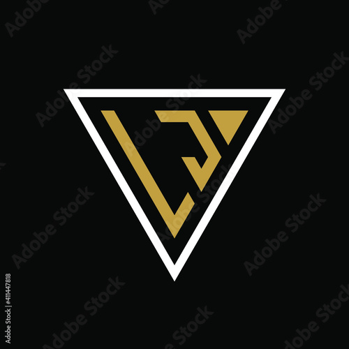 Initial letter LJ triangle logo design