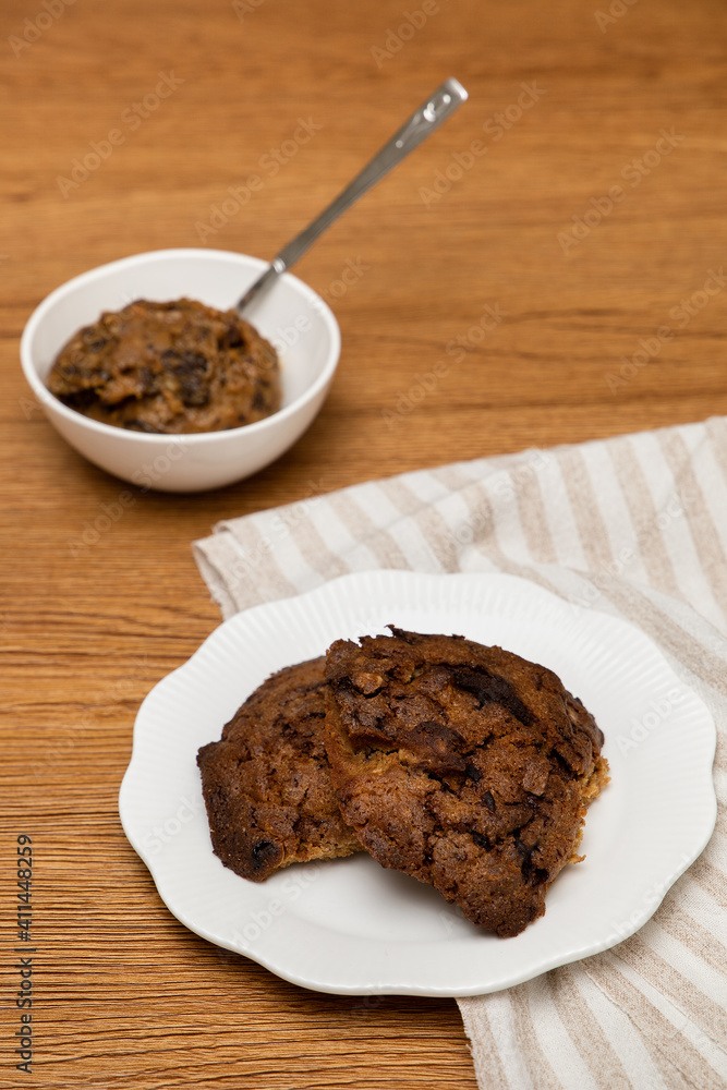 homemade cookies and a scoop of cookie dough