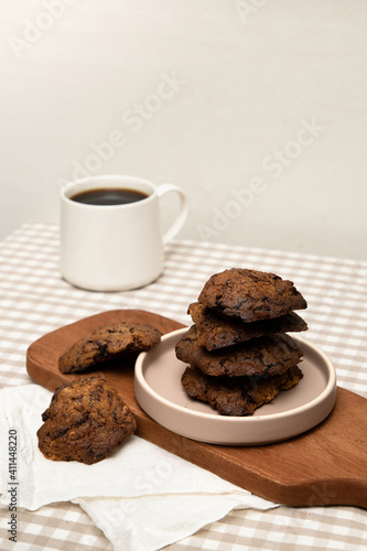 homemade cookies with a cup of coffee