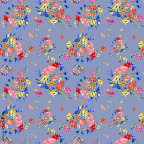 seamless pattern with colorful flowers © Андрей Ананенков
