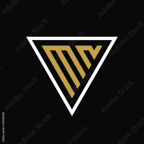 Initial letter MN triangle logo design