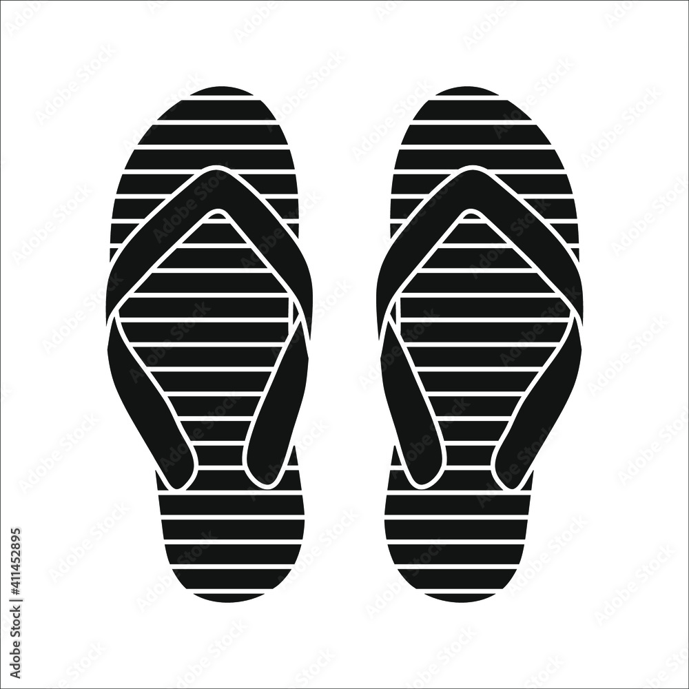 Flip flops icon vector, filled flat sign, solid pictogram isolated on white background. color editable Flip flops icon vector, filled flat sign, solid pictogram isolated on white background. color editable