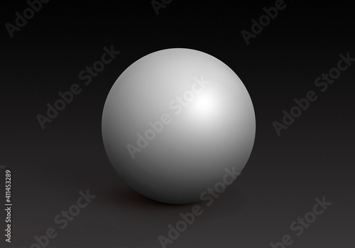 White Spheres Isolated on Dark Background. Toy Balls. 3D render