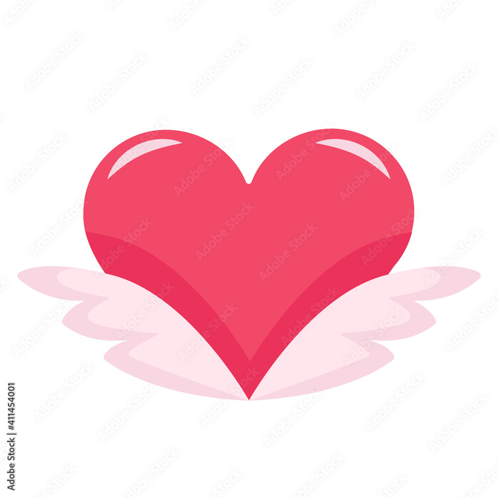 Heart with wings in a pleasant color palette. can be used as a sticker, icon, or to create cards, invitations, banners and thematic typography Heart with wings in a pleasant color palette. can be used as a sticker, icon, or to create cards, invitations, banners and thematic typography
