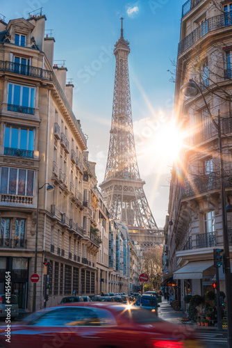 Photography beautiful view of the Eiffel tower in Paris, France