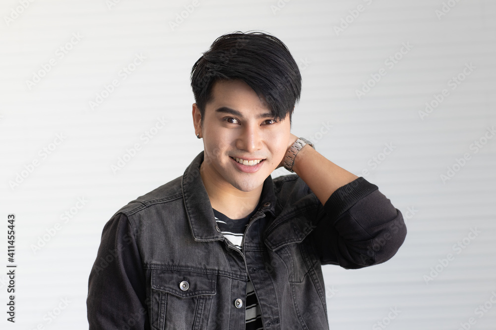 Portrait photo of young and lovely cute Asian teen pose with friendly gesture and self confidence Portrait photo of young and lovely cute Asian teen pose with friendly gesture and self confidence