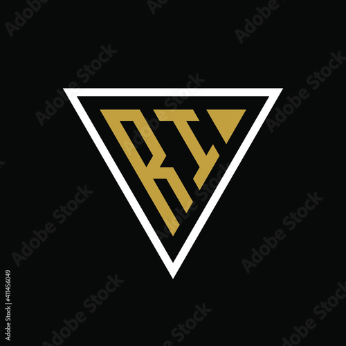 Initial letter RI triangle logo design
