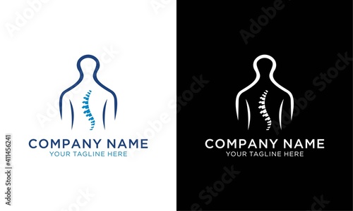 Medical Chiropractic and spine logo Inspiration vector