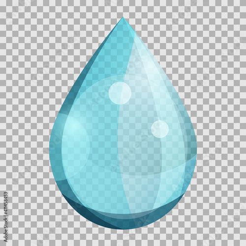 Transparent blue water drop vector