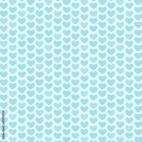 Seamless background for creative works in the scrapbooking technique. Material for scrapbooking with hearts. Retro seamless pattern. Colored hearts on a colored background.