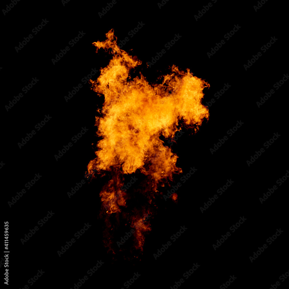 Fire element, decoration, ornament, flame on black Fire element, decoration, ornament, flame on black