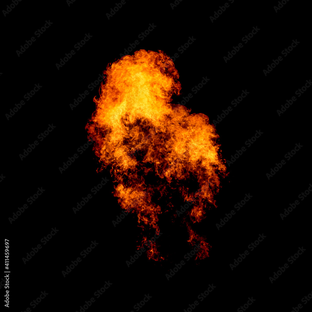 Fire ball, flame isolated on black Fire ball, flame isolated on black