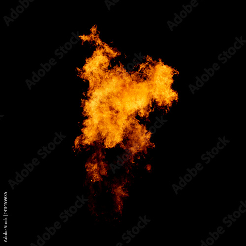 Fire element, decoration, ornament, flame on black