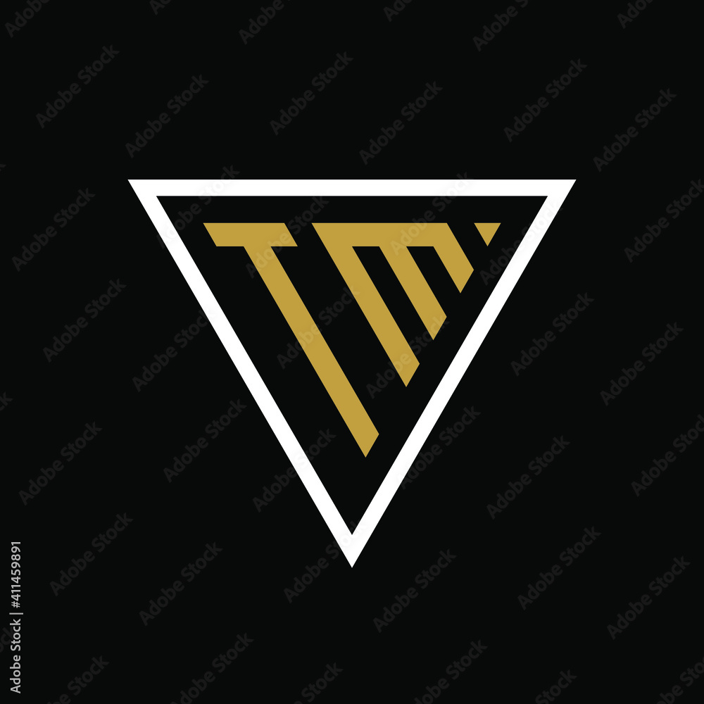 Initial letter TM triangle logo design Initial letter TM triangle logo design