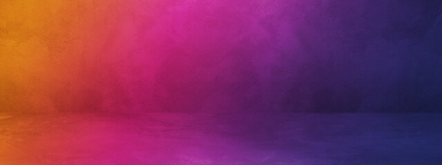 Empty Dark colorful concrete interior background banner