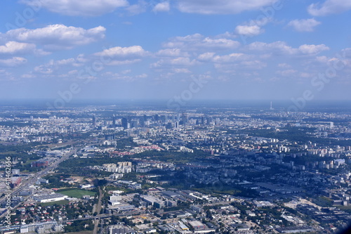 Warsaw, the capital of Poland, a panorama from the air