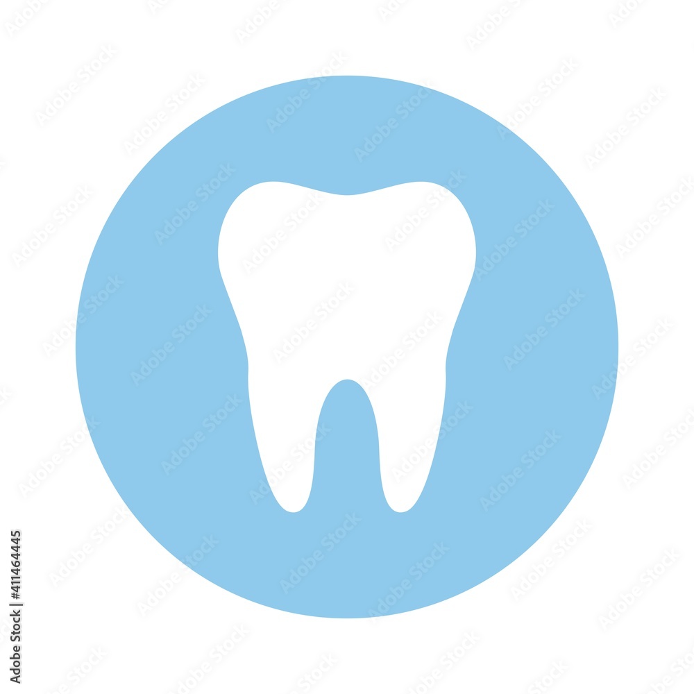 Tooth icon in circle vector illustration.