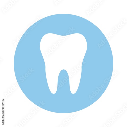 Tooth icon in circle vector illustration.