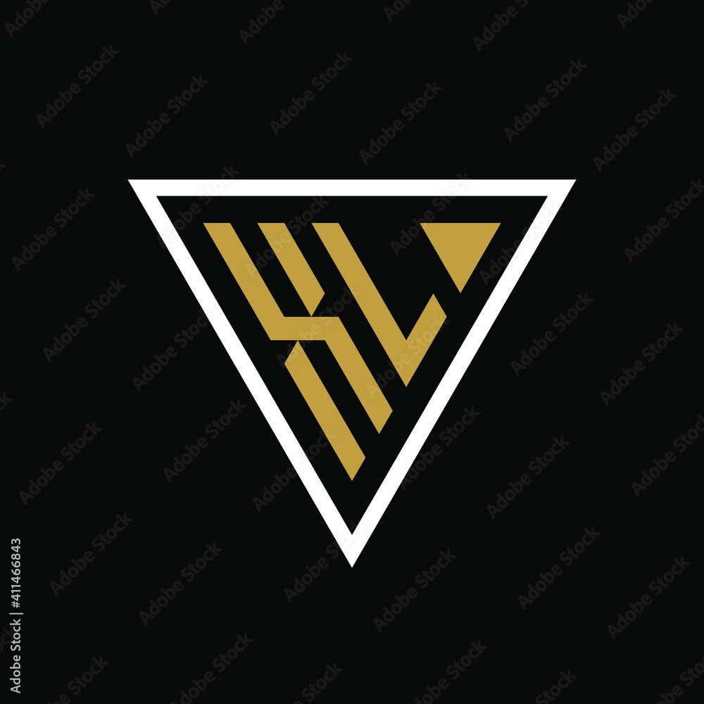 Initial letter XL triangle logo design Initial letter XL triangle logo design