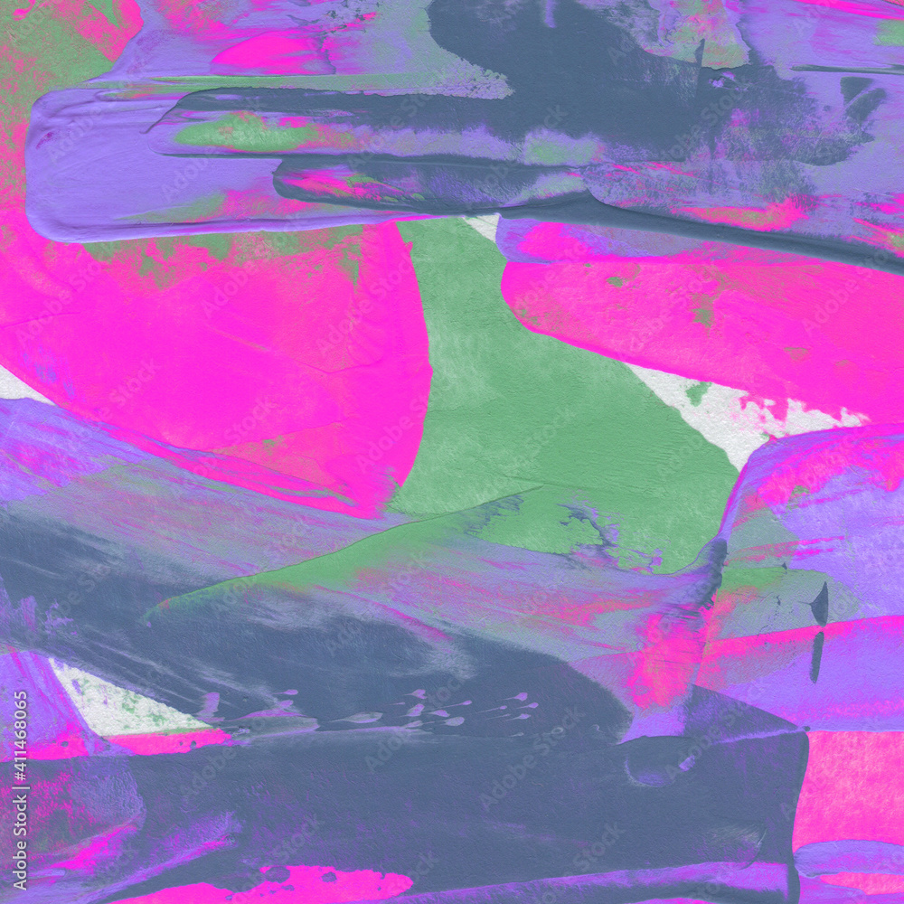 Naklejka premium Modern contemporary acrylic background. Colorful texture made with a palette knife. Abstract painting on paper. Mess on the canvas.