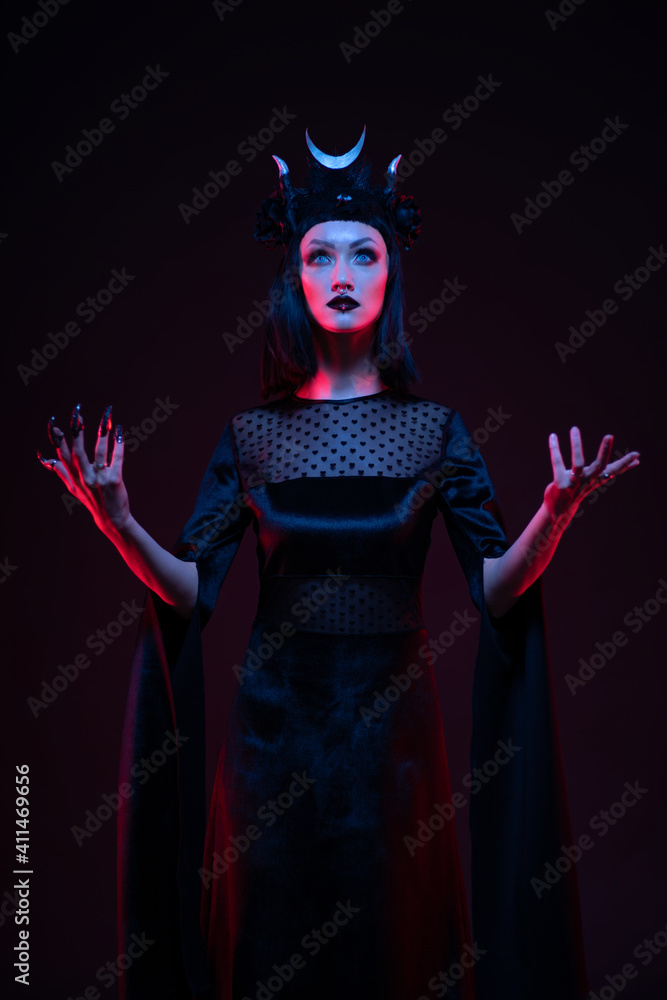 Portrait of gothic woman in balck clothes Portrait of gothic woman in balck clothes