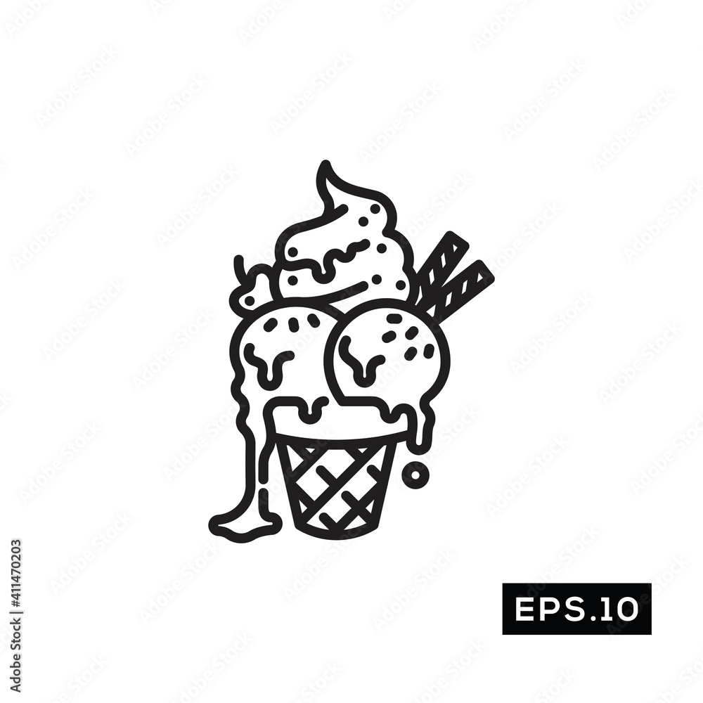 Ice Cream Icon Vector. Ice Cream Vector Ice Cream Icon Vector. Ice Cream Vector