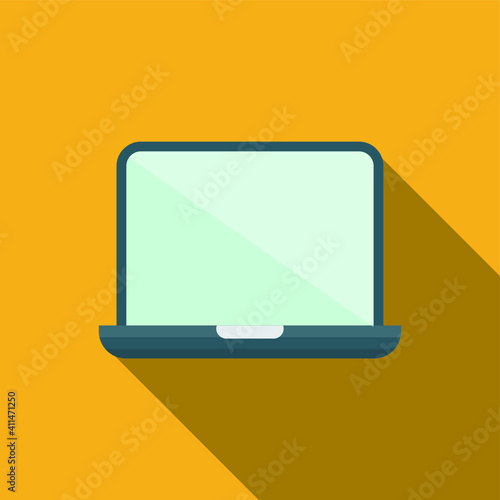 Laptop icon, Flat icon laptop, electronic device, Laptop flat vector icon illustration, Computer laptop with blank empty screen
