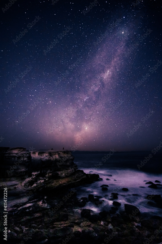 Long exposure Milky Way photo land scape