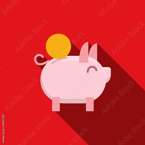 Piggy bank. Money box with falling gold coins. Deposit banking account and cash vector business concept. Illustration of savings dollar, piggybank and moneybox investing