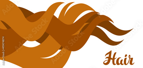 Background with curled hair strands.