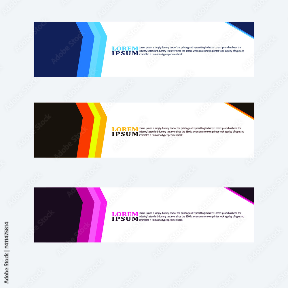 Naklejka premium abstract geometric web design banner template isolated on dark grey background