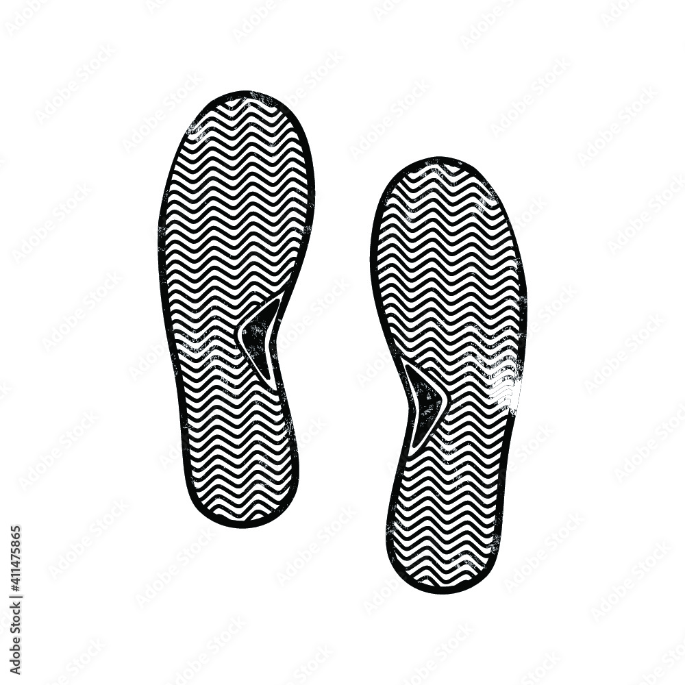 Boot print with grunge effect isolated on white. Vector illustration. Boot print with grunge effect isolated on white. Vector illustration.