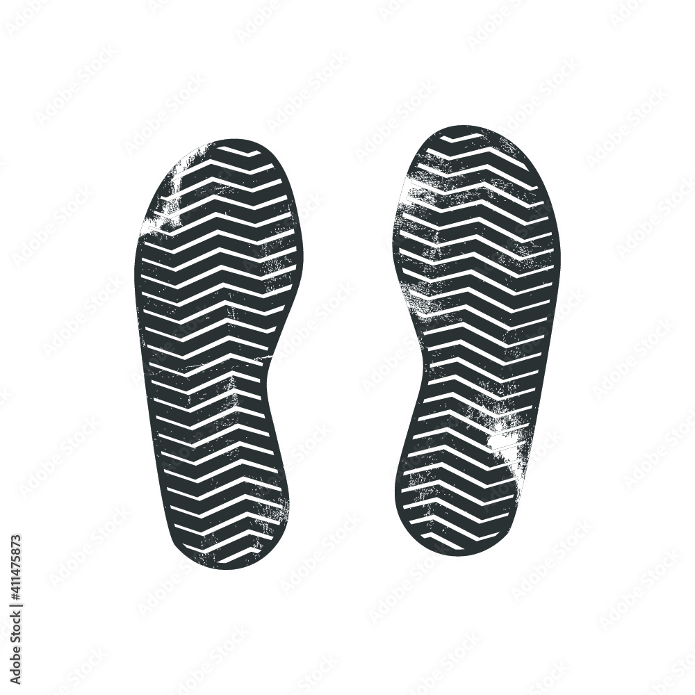 Boot print with grunge effect isolated on white. Vector illustration. Boot print with grunge effect isolated on white. Vector illustration.