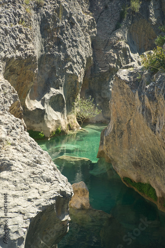 beautiful natural pools, along the Alcanadre river in Fuente de Tamara, located in the Aragonese Pyrenees, Huesca, Spain. © Javier Ocampo Bernas