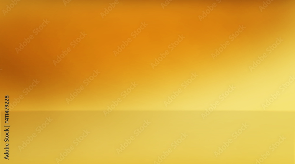 Yellow studio background for gamer. Backdrop studio gradient used display your product.