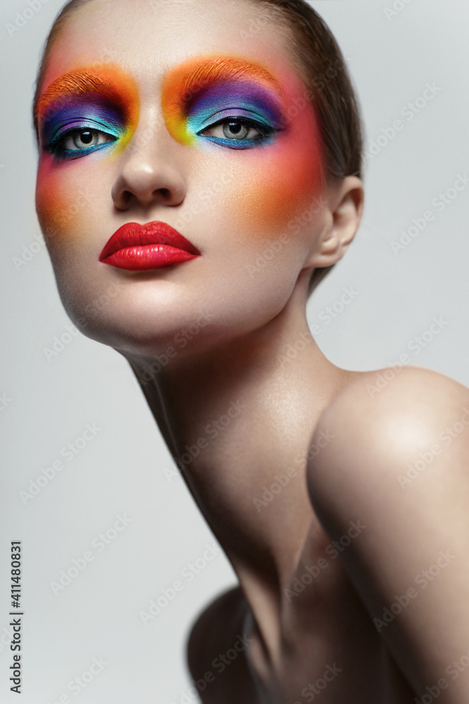 Fashion portrait of model with creative make up Fashion portrait of model with creative make up