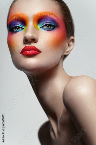 Fashion portrait of model with creative make up