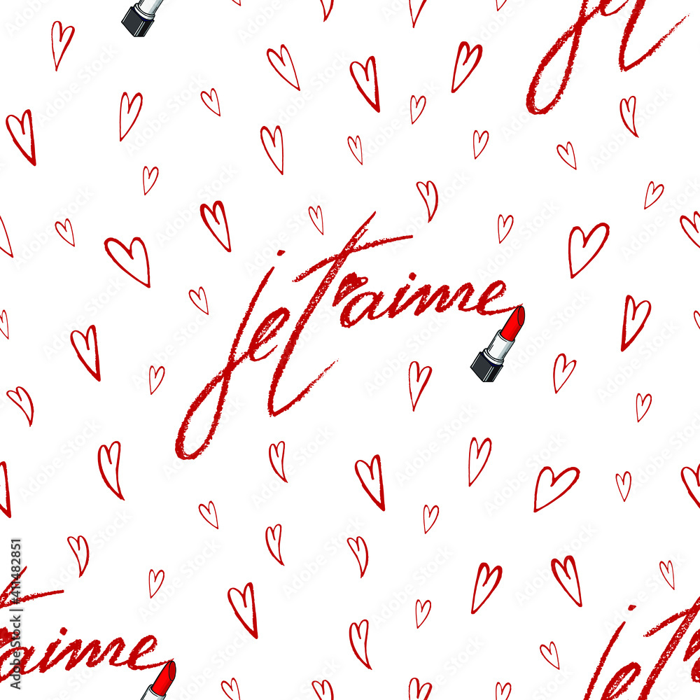 Vector seamless pattern : simple hearts , hand drawn lettering Vector seamless pattern : simple hearts , hand drawn lettering