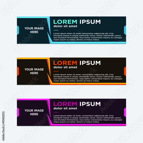 abstract geometric web design banner template